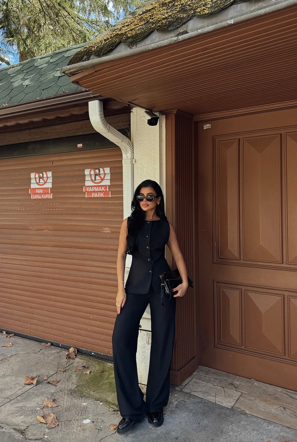 Ensemble Pantalon Tailleur Élégant Noir