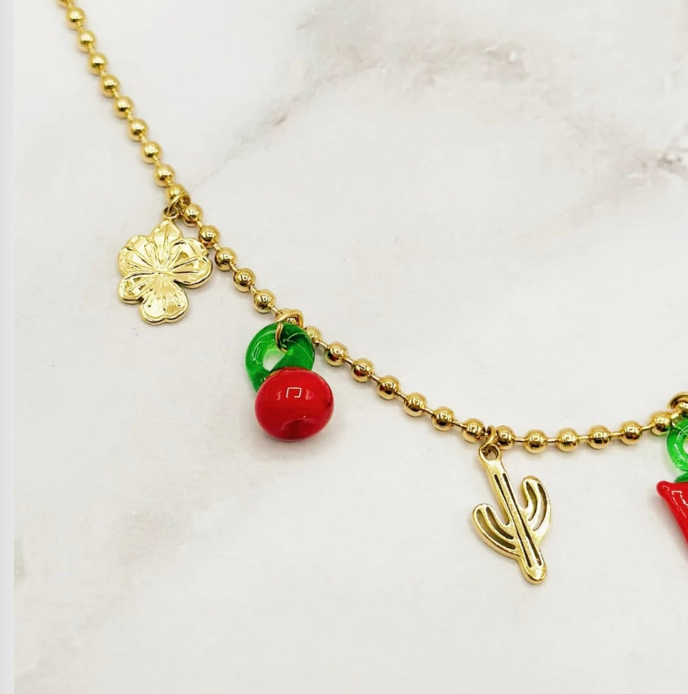 Collier Acier Inoxydable Charms Fruits