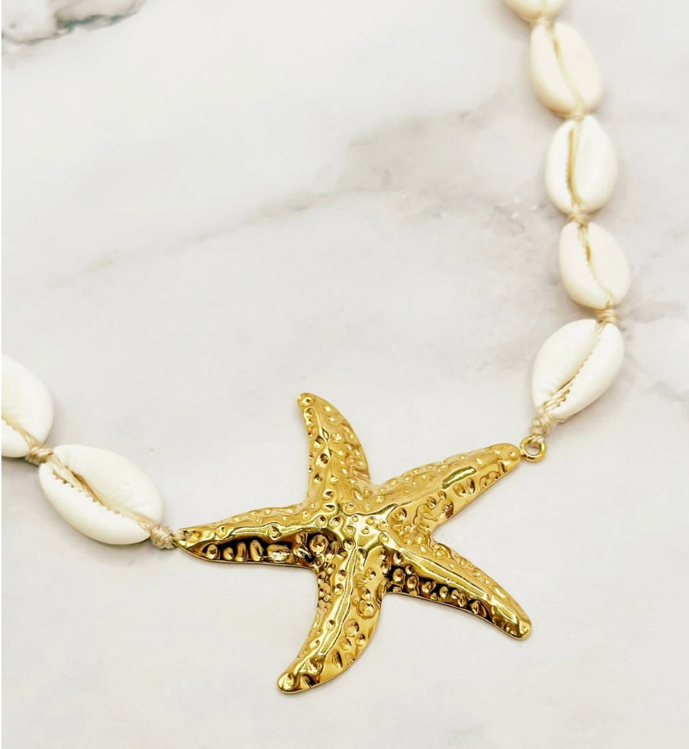 Collier Acier Inoxydable Coquillage Étoile de Mer