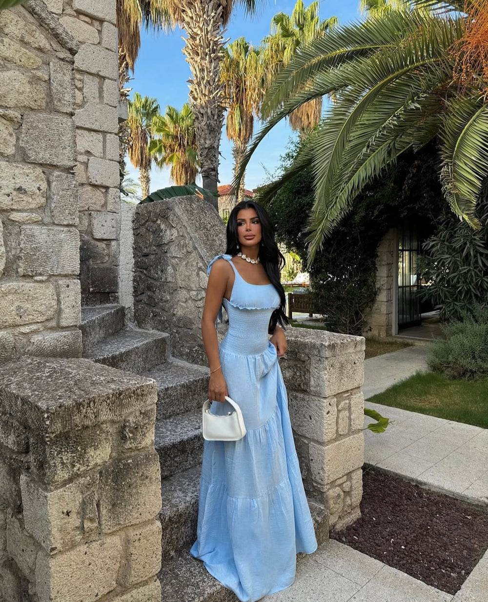 Robe Bleue Santorini