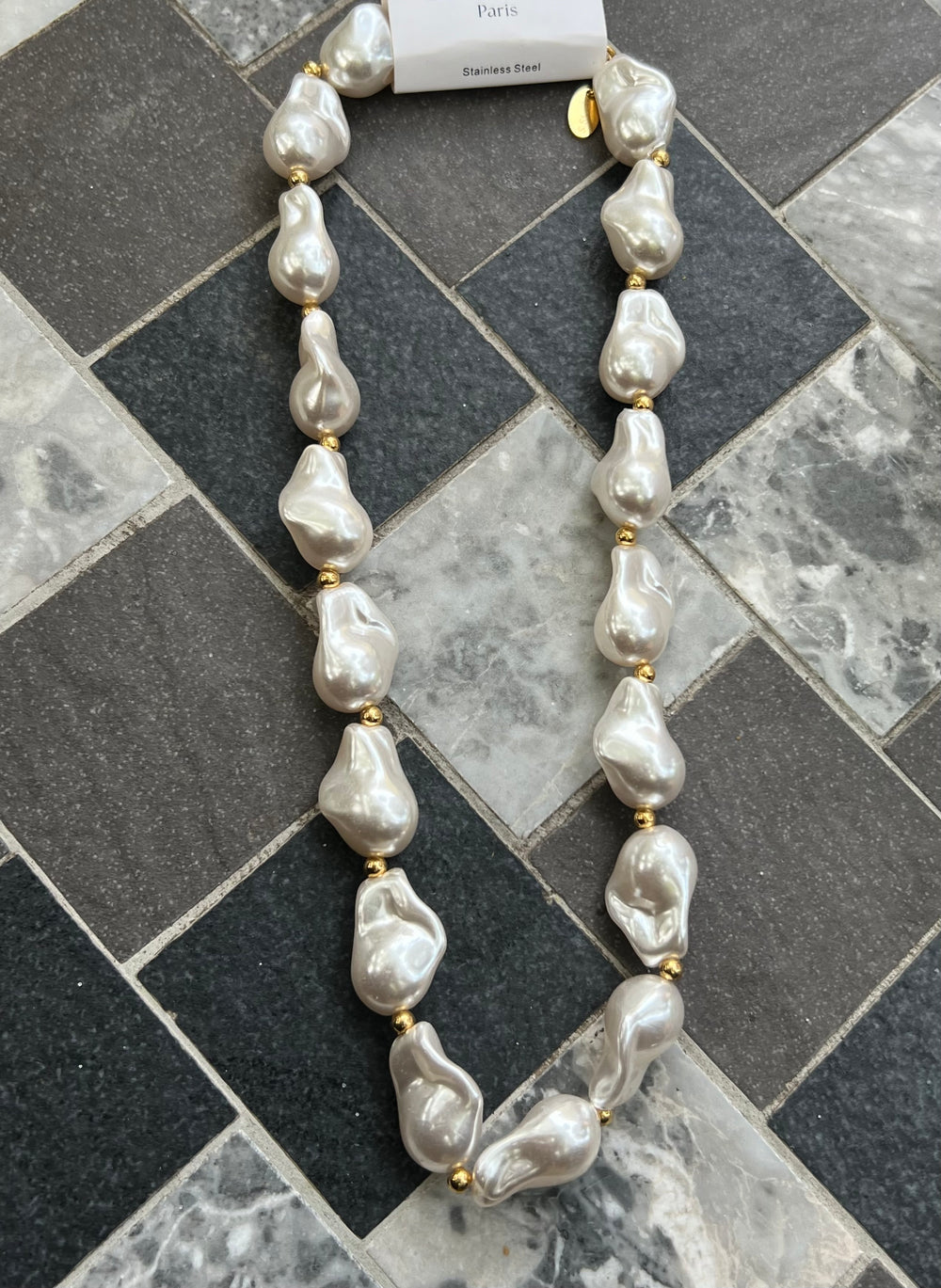 Collier Perles Acier Inoxydable 🐚