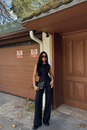 Ensemble Pantalon Tailleur Élégant Noir