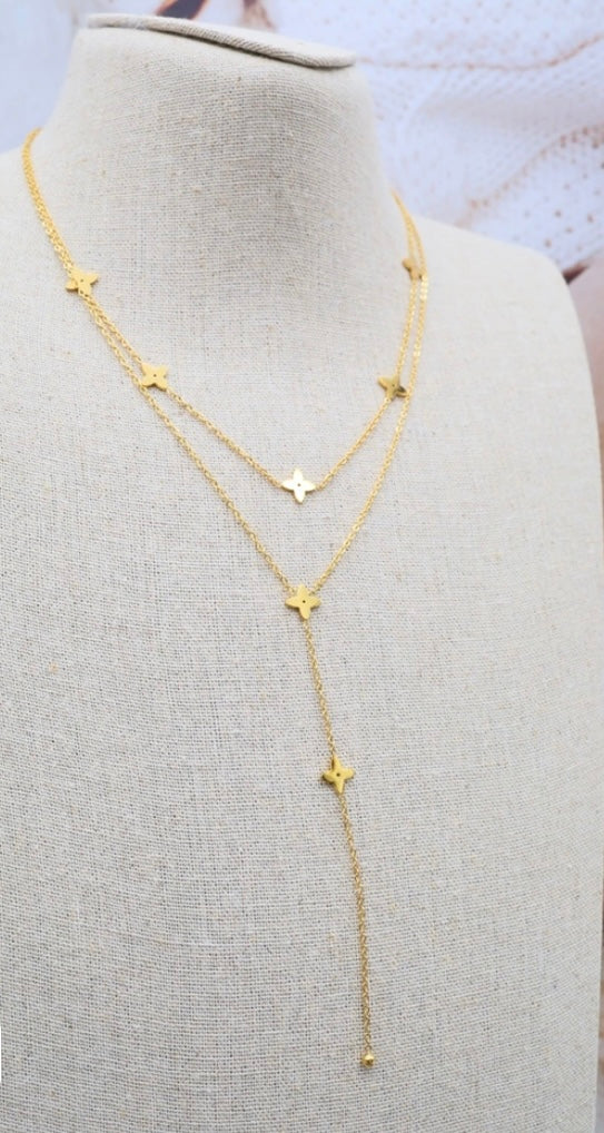 Collier Y VL Trèfles Acier Inoxydable