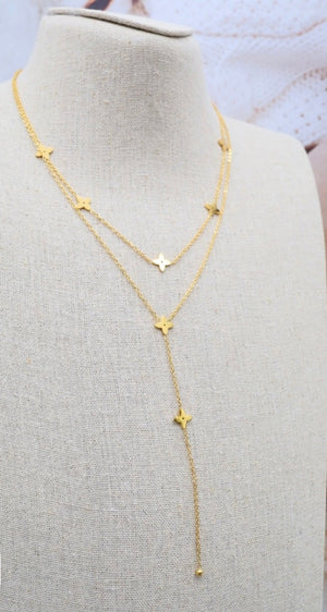 Collier Y VL Trèfles Acier Inoxydable