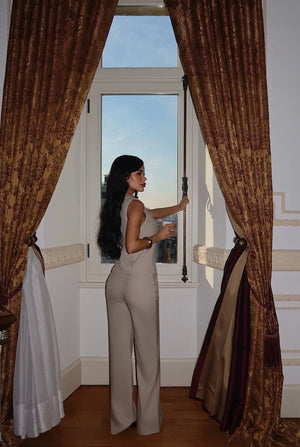 Ensemble Tailleur Manches Courtes Crème
