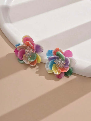 Boucles d'oreilles pétales multicolore