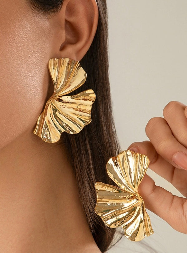 Boucles d'Oreilles Feuilles Acier Inoxydable