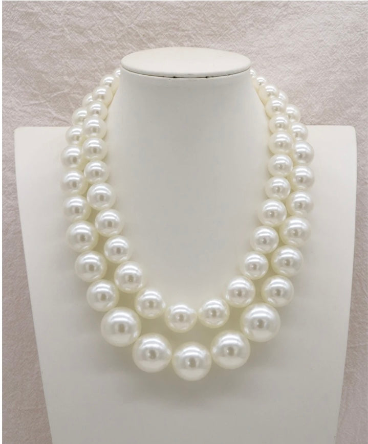Collier 2 Rangs en Perles Pures