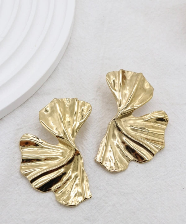 Boucles d'Oreilles Feuilles Acier Inoxydable