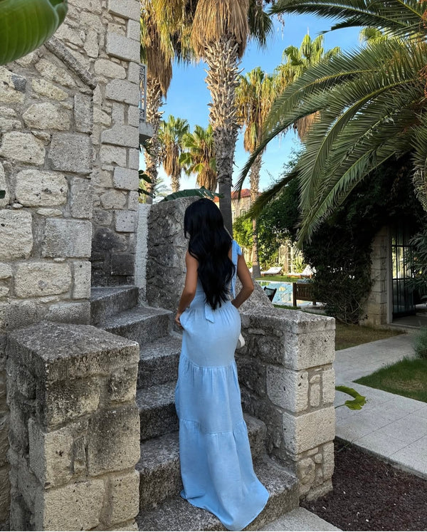 Robe Bleue Santorini