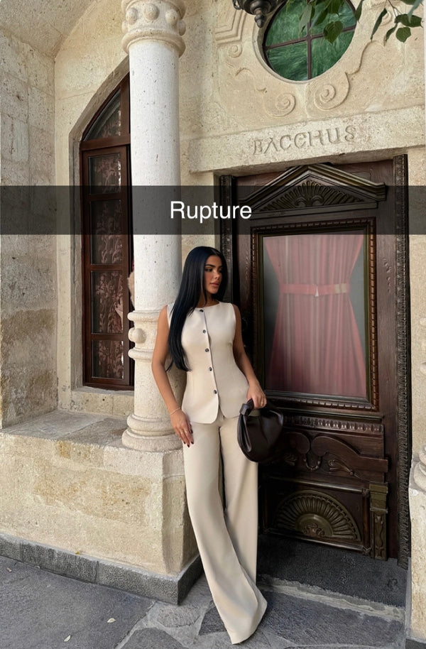 Ensemble Pantalon Tailleur Élégant Blanc